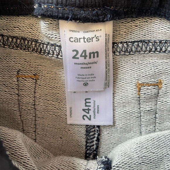 #346, Carter’s,drawstring  waist denim joggers, size 24 mo - Picture 3 of 3